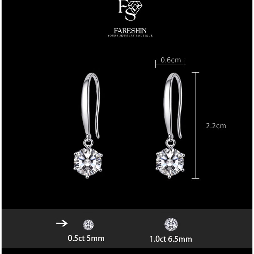 Round Cut Moissanite Star Ring — 0.5ct, D-color, VVS1, 925 Sterling Silver