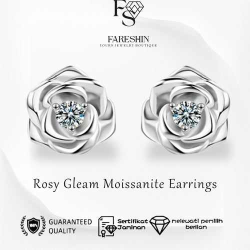 Fareshin Round Cut Classic - , D Color, Vvs1, Moissanite Earrings - 0.5ct / 925 Sterling Silver - main product view | FARESHIN