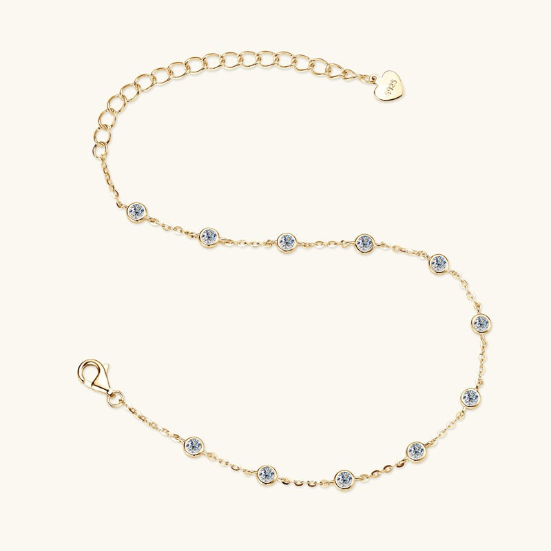 Round Cut Moissanite Classic Bracelet — 0.5ct, D-color, VVS1, 925 Sterling Silver
