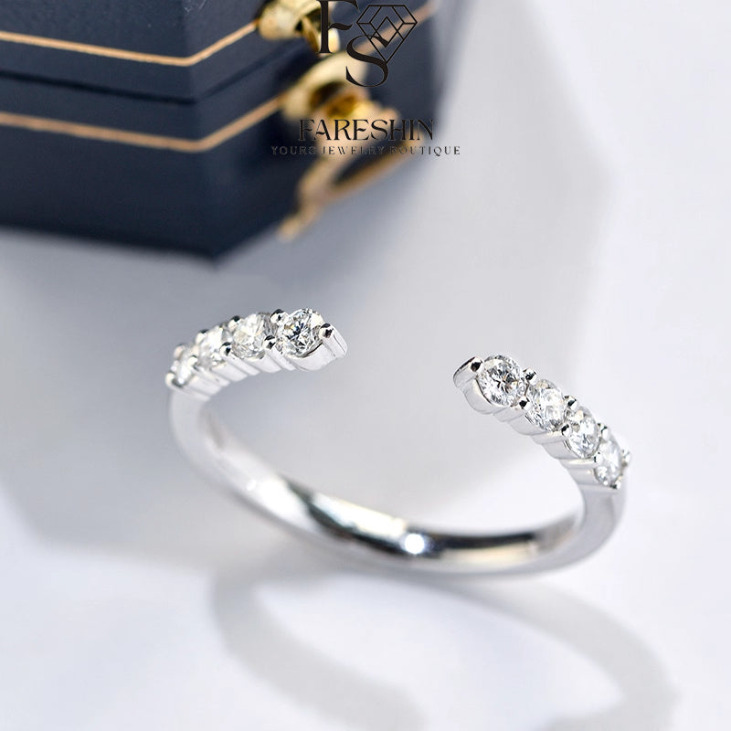 Round Cut Moissanite Star Ring — 0.5ct, D-color, VVS1, 18K Gold Vermeil