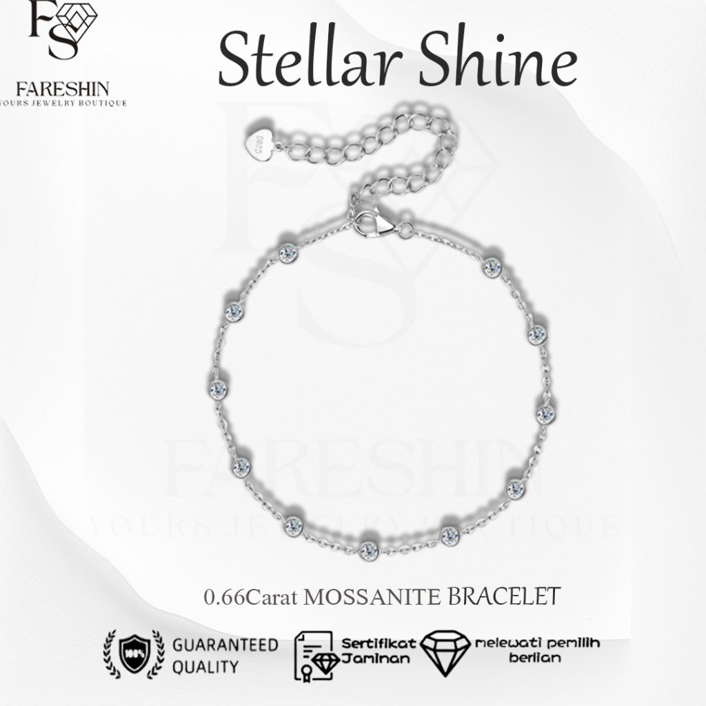 Round Cut Moissanite Classic Bracelet — 0.5ct, D-color, VVS1, 925 Sterling Silver