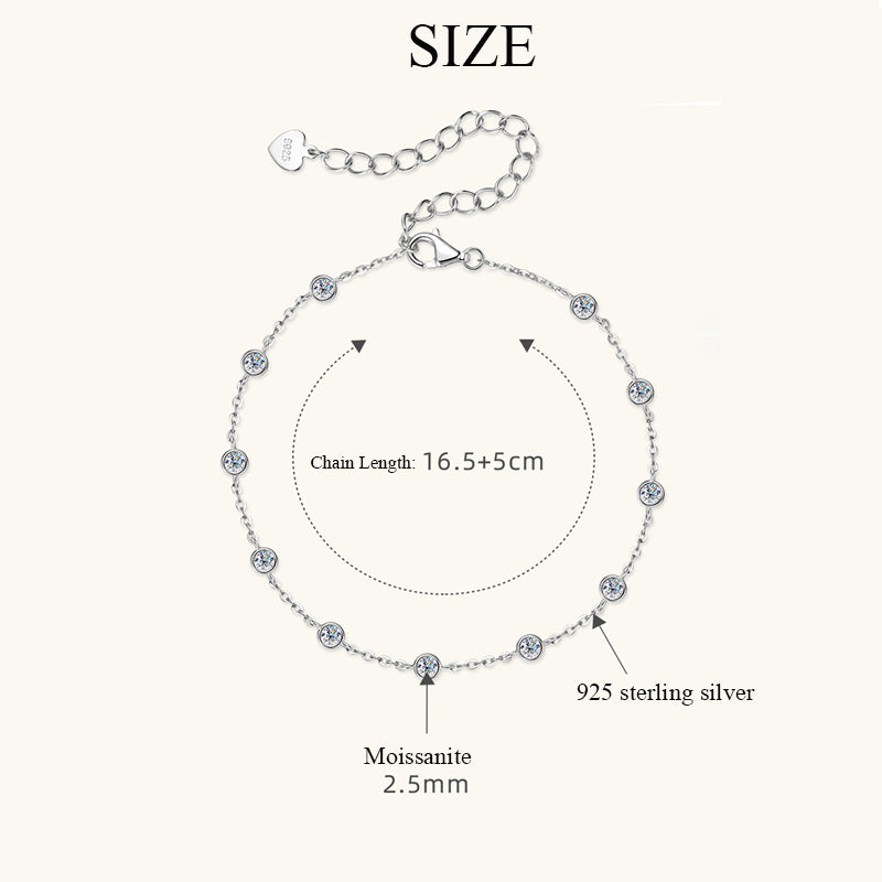 Round Cut Moissanite Classic Bracelet — 0.5ct, D-color, VVS1, 925 Sterling Silver