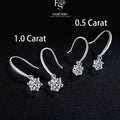 Round Cut Moissanite Star Ring — 0.5ct, D-color, VVS1, 925 Sterling Silver