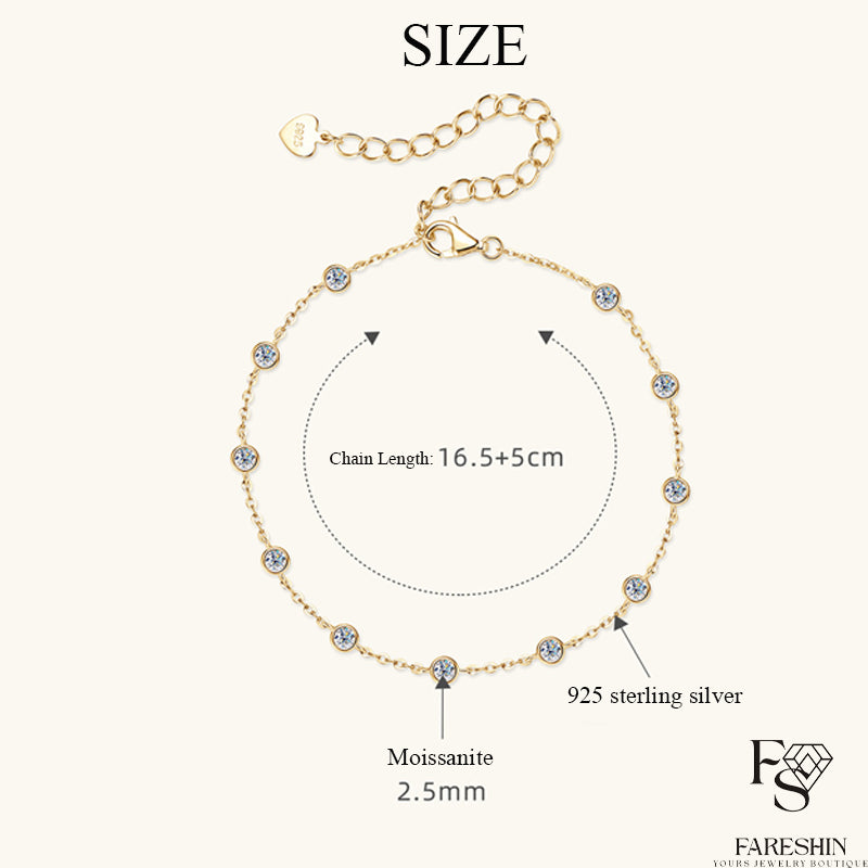 Round Cut Moissanite Classic Bracelet — 0.5ct, D-color, VVS1, 925 Sterling Silver
