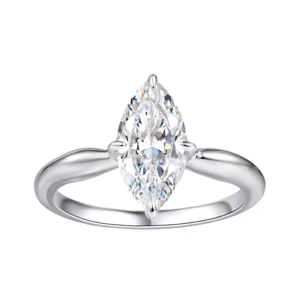 Fareshin Round Cut Classic - , D Color, Vvs1, Moissanite Ring - 0.5ct / 925 Sterling Silver - additional product view | FARESHIN