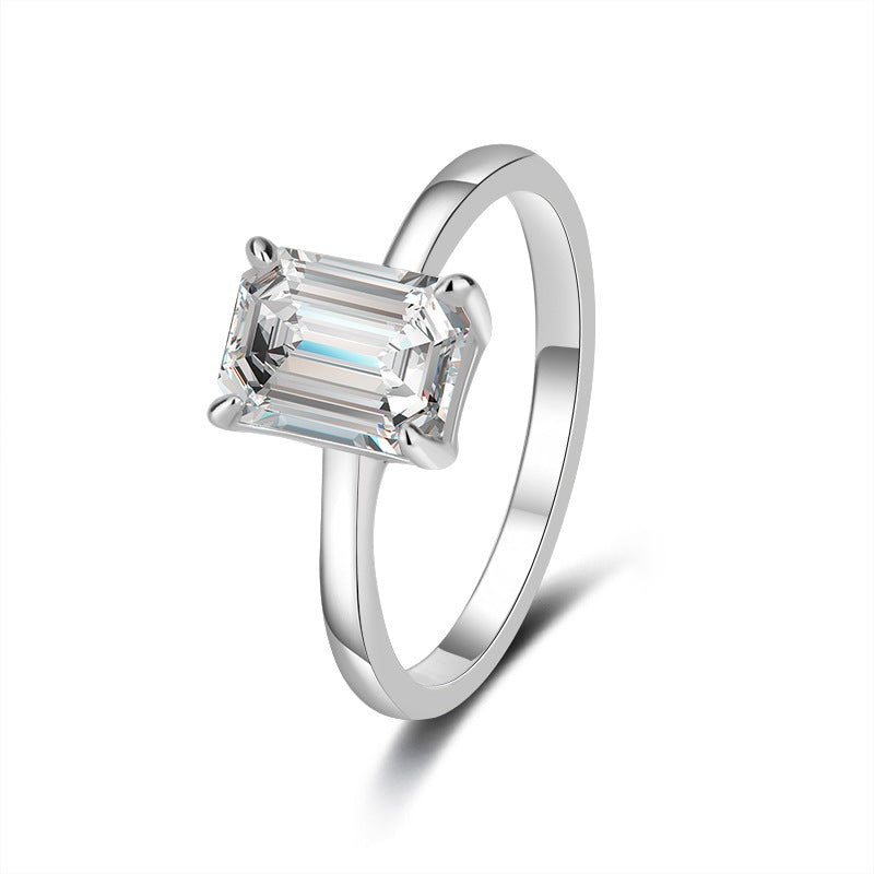 Round Cut Moissanite Square Ring — 0.5ct, D-color, VVS1, 18K Gold Vermeil