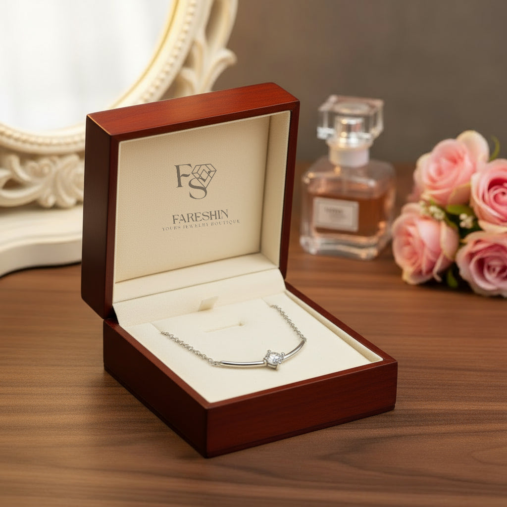 Round Cut Moissanite Classic Necklace — 0.5ct, D-color, VVS1, 925 Sterling Silver