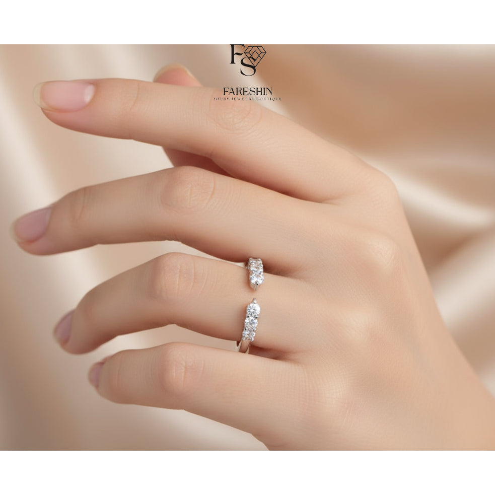 Round Cut Moissanite Star Ring — 0.5ct, D-color, VVS1, 18K Gold Vermeil