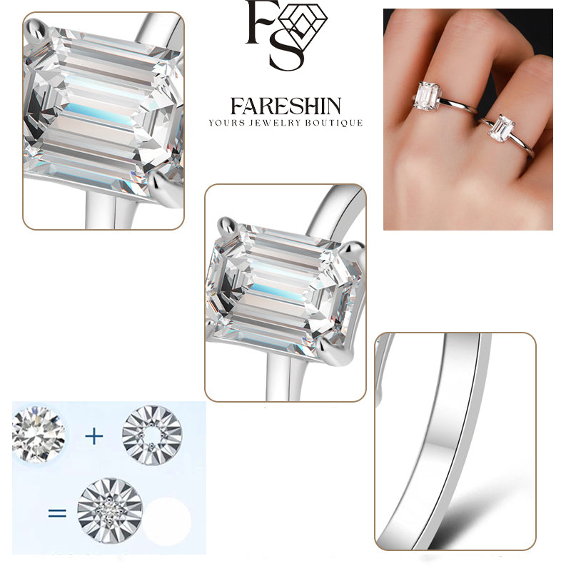Round Cut Moissanite Square Ring — 0.5ct, D-color, VVS1, 18K Gold Vermeil