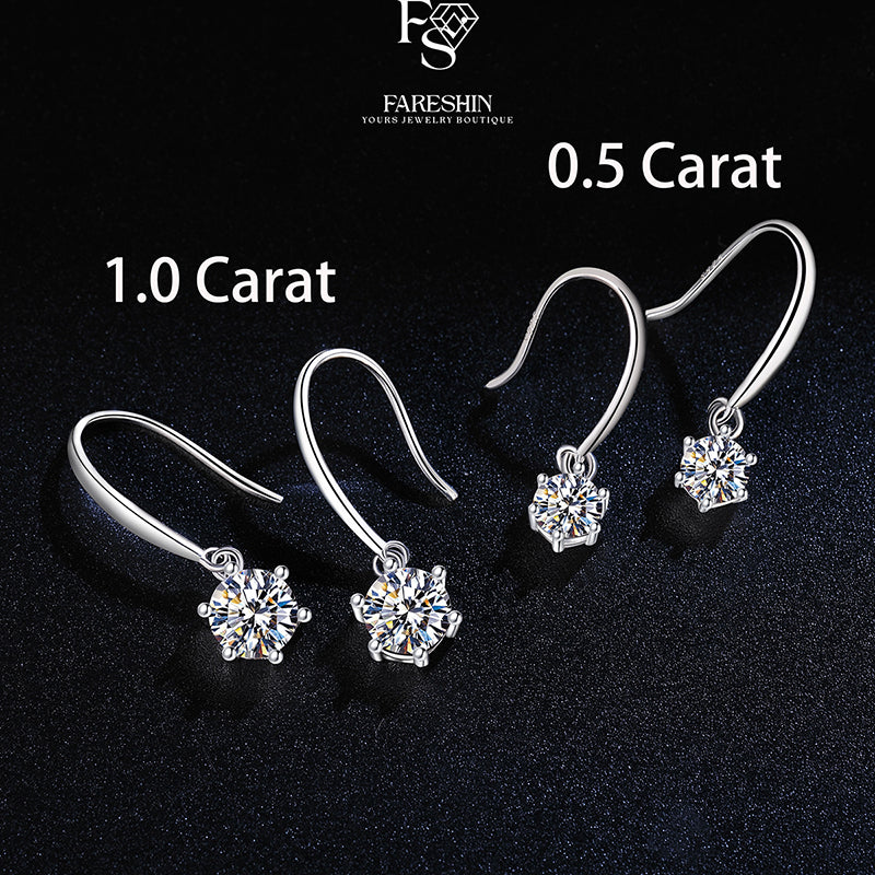 Round Cut Moissanite Star Ring — 0.5ct, D-color, VVS1, 925 Sterling Silver