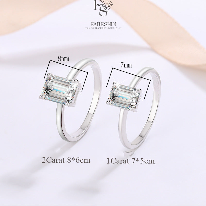 Round Cut Moissanite Square Ring — 0.5ct, D-color, VVS1, 18K Gold Vermeil