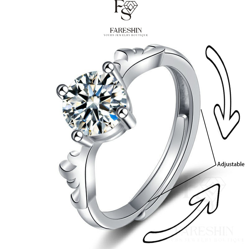 Round Cut Moissanite Heart Ring — 0.5ct, D-color, VVS1, 18K Gold Vermeil