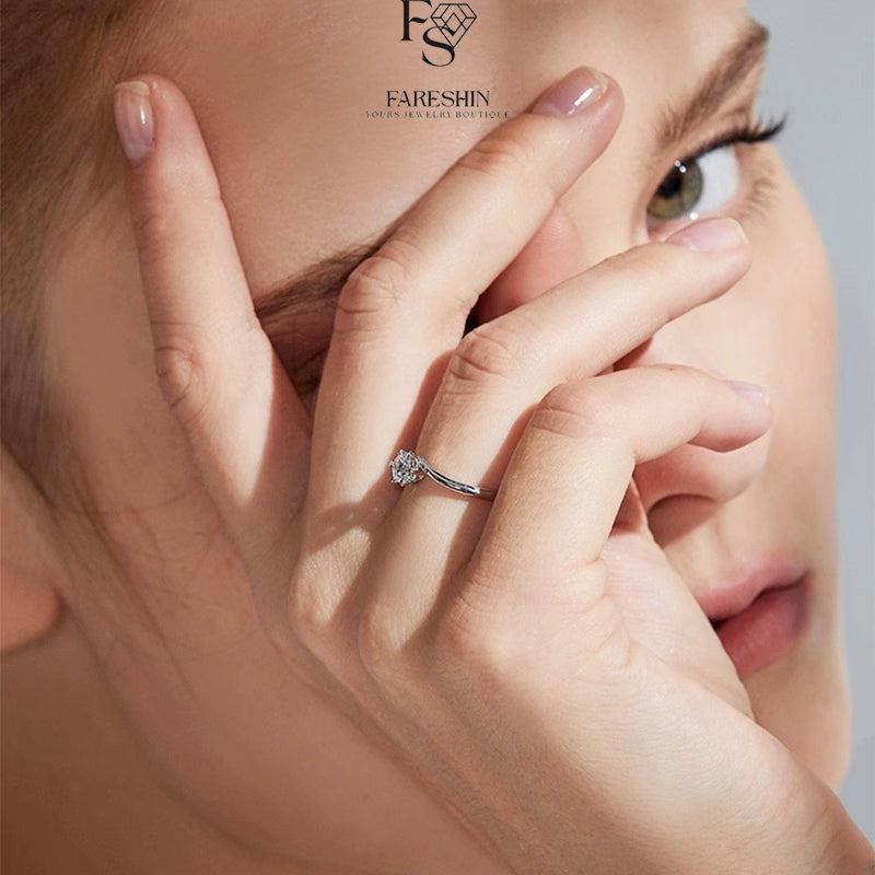 Round Cut Moissanite Classic Ring — 0.5ct, D-color, VVS1, 18K Gold Vermeil