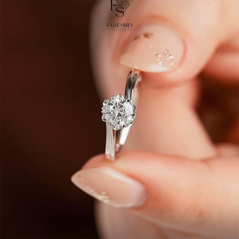 Round Cut Moissanite Classic Ring — 0.5ct, D-color, VVS1, 18K Gold Vermeil
