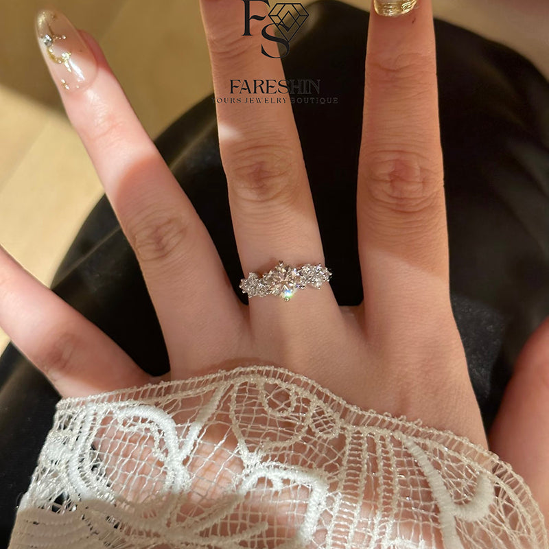Round Cut Moissanite Heart Ring — 0.5ct, D-color, VVS1, 18K Gold Vermeil
