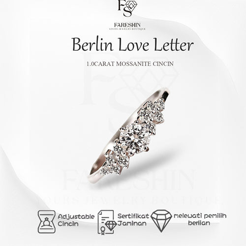 Fareshin Kotak Cincin Mewah Moissanite Ring - 0.5ct / 18K Gold Vermeil - main product view | FARESHIN