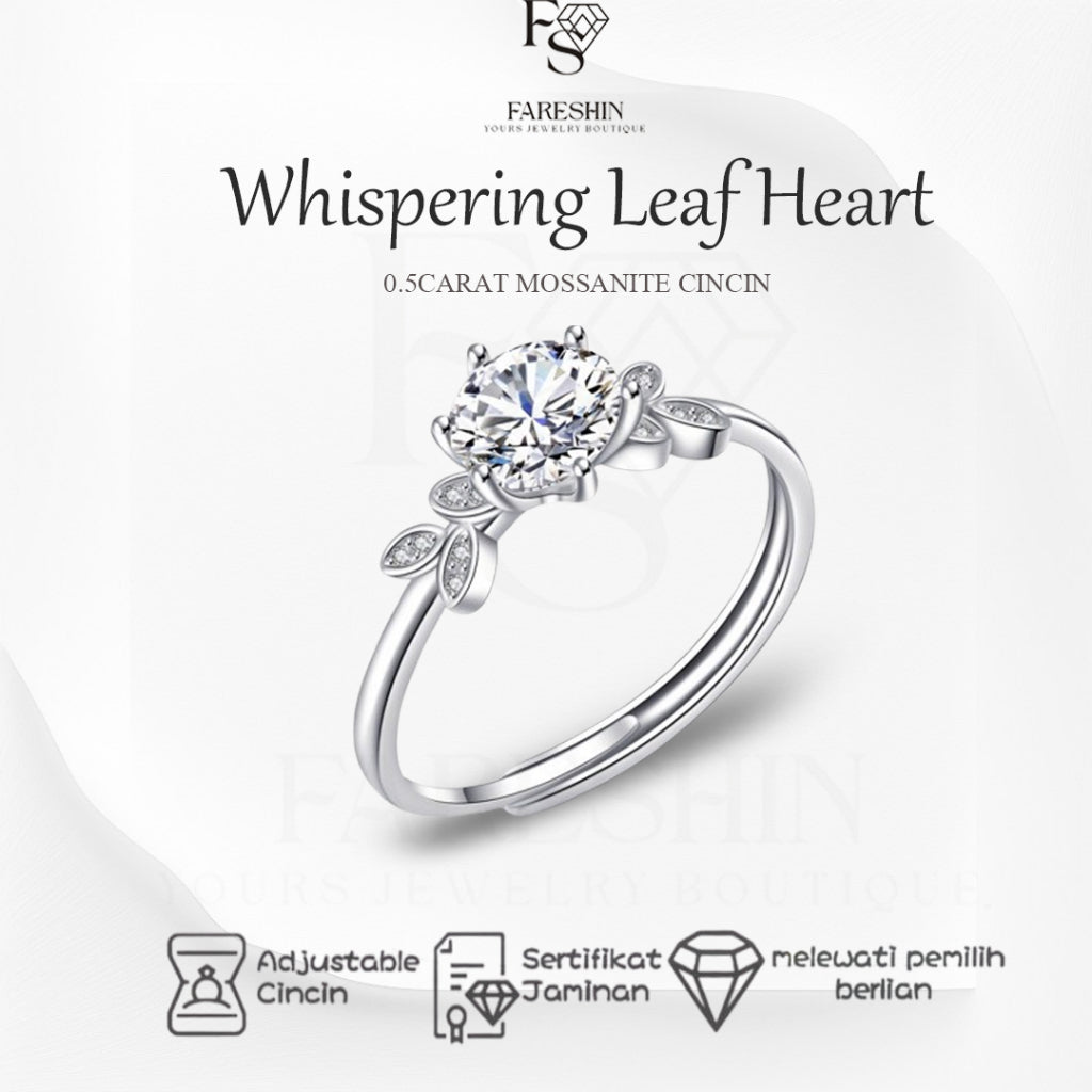 Round Cut Moissanite Heart Ring — 0.5ct, D-color, VVS1, 18K Gold Vermeil