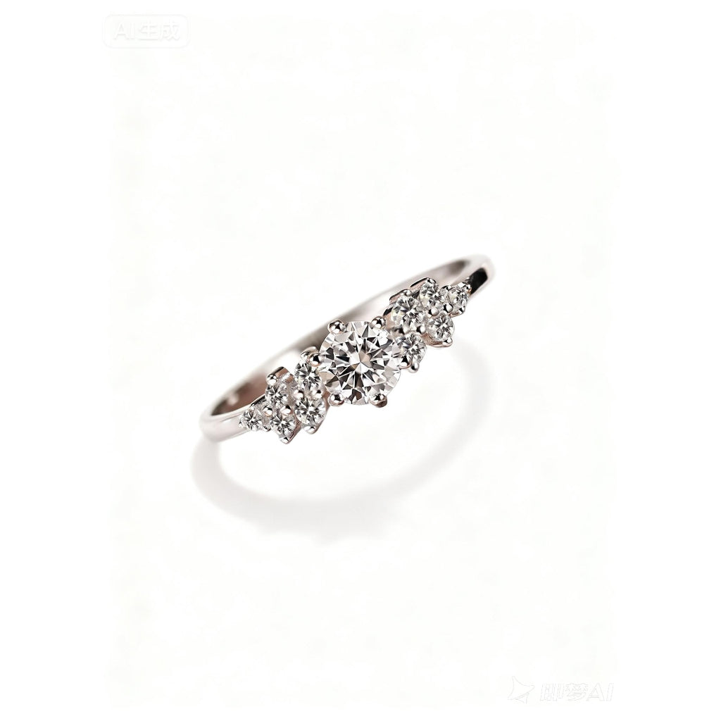 Round Cut Moissanite Heart Ring — 0.5ct, D-color, VVS1, 18K Gold Vermeil