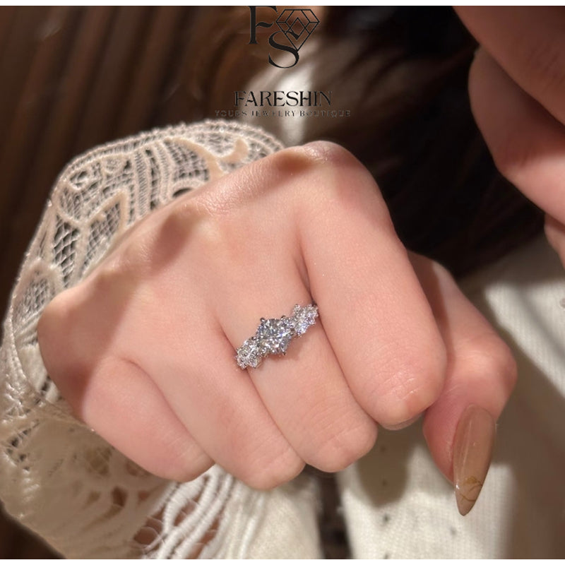 Round Cut Moissanite Heart Ring — 0.5ct, D-color, VVS1, 18K Gold Vermeil