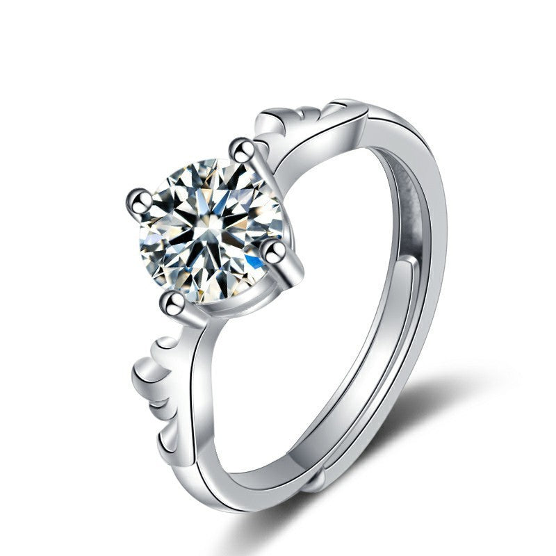 Round Cut Moissanite Heart Ring — 0.5ct, D-color, VVS1, 18K Gold Vermeil