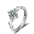 Round Cut Moissanite Heart Ring — 0.5ct, D-color, VVS1, 18K Gold Vermeil