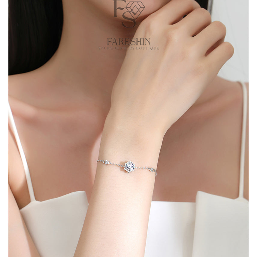 Round Cut Moissanite Classic Bracelet — 0.5ct, D-color, VVS1, 925 Sterling Silver
