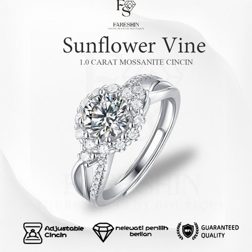 Fareshin Round Cut Classic - , D Color, Vvs1, Moissanite Ring - 0.5ct / 925 Sterling Silver - main product view | FARESHIN