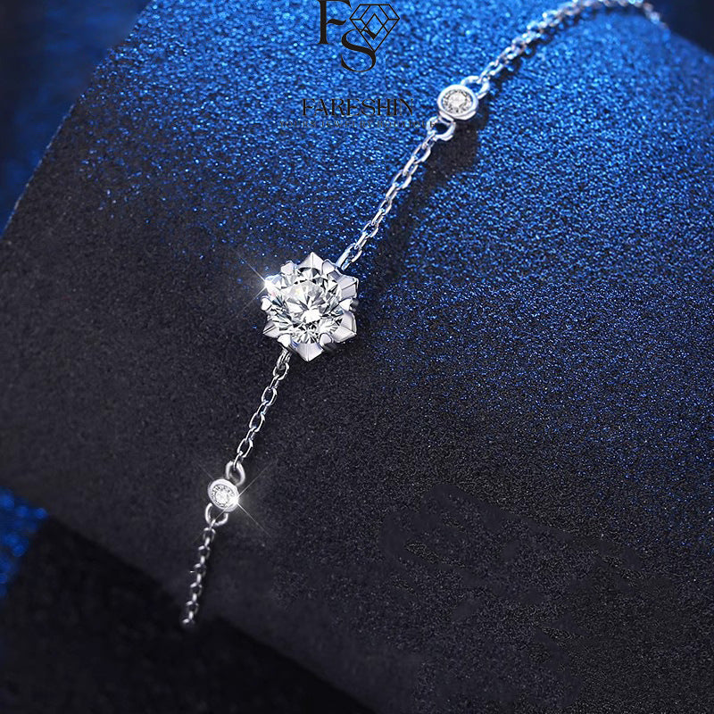 Round Cut Moissanite Classic Bracelet — 0.5ct, D-color, VVS1, 925 Sterling Silver