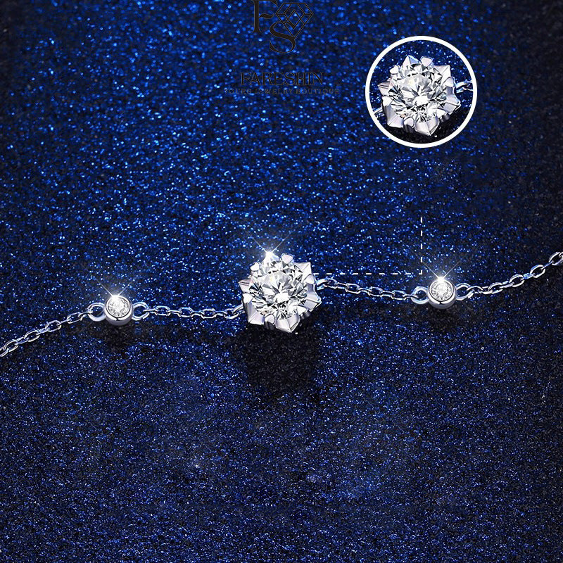 Round Cut Moissanite Classic Bracelet — 0.5ct, D-color, VVS1, 925 Sterling Silver
