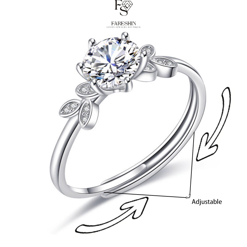 Round Cut Moissanite Heart Ring — 0.5ct, D-color, VVS1, 18K Gold Vermeil