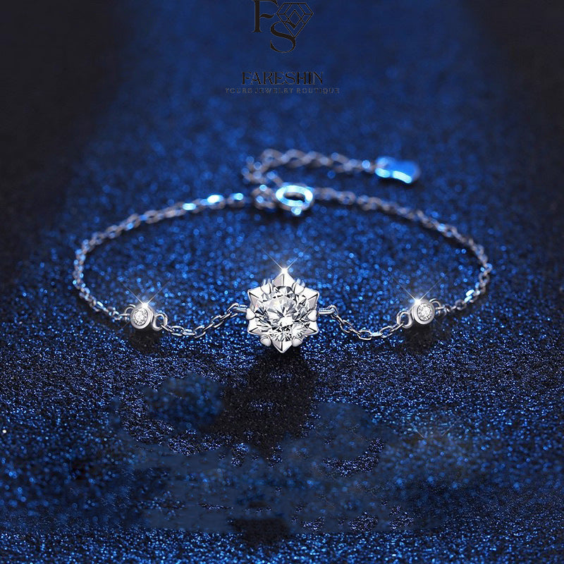 Round Cut Moissanite Classic Bracelet — 0.5ct, D-color, VVS1, 925 Sterling Silver