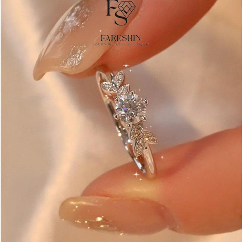 Round Cut Moissanite Heart Ring — 0.5ct, D-color, VVS1, 18K Gold Vermeil