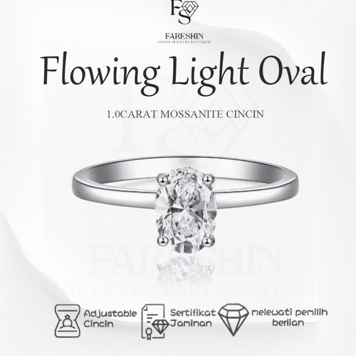 Fareshin K Oval Moissanite Ring - 0.5ct / 18K Gold Vermeil - main product view | FARESHIN