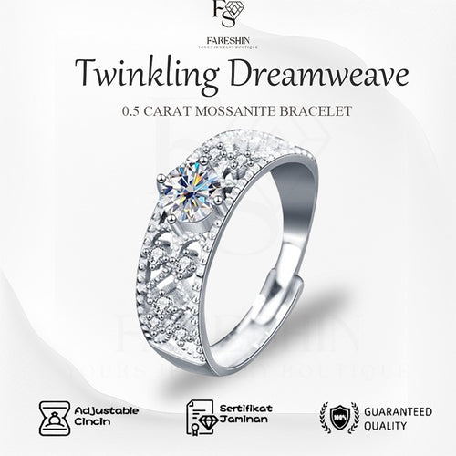 Fareshin Round Cut Classic - , D Color, Vvs1, Moissanite Ring - 0.5ct / 925 Sterling Silver - main product view | FARESHIN