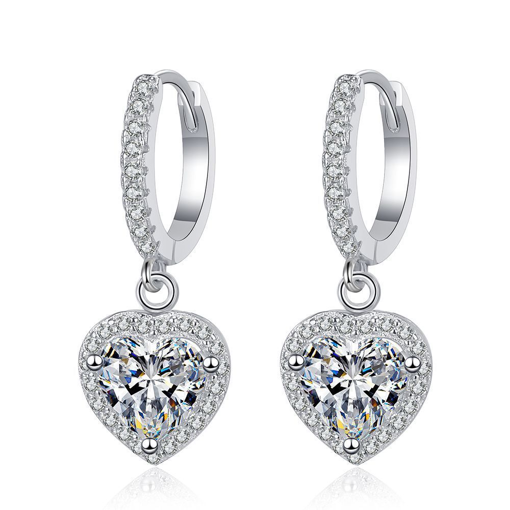 Round Cut Moissanite Heart Ring — 0.5ct, D-color, VVS1, 925 Sterling Silver