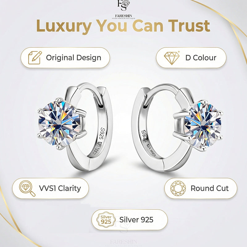 Round Cut Moissanite Classic Ring — 0.5ct, D-color, VVS1, 925 Sterling Silver
