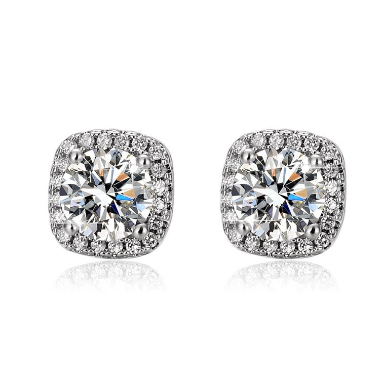 Round Cut Moissanite Square Ring — 0.5ct, D-color, VVS1, 925 Sterling Silver