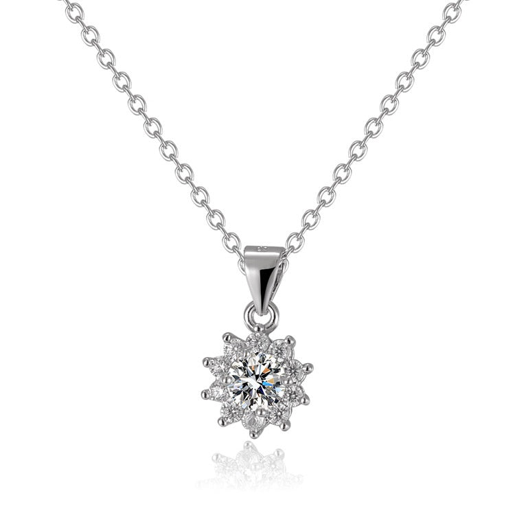 Round Cut Moissanite Classic Necklace — 0.5ct, D-color, VVS1, 925 Sterling Silver