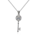 Round Cut Moissanite Heart Necklace — 0.5ct, D-color, VVS1, 925 Sterling Silver