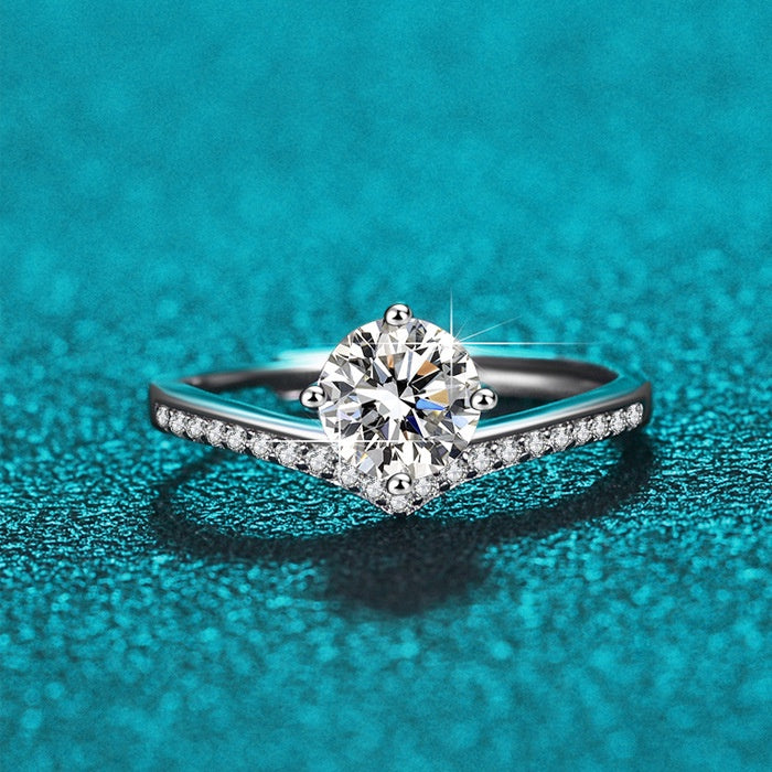 Round Cut Moissanite Classic Ring — 0.5ct, D-color, VVS1, 18K Gold Vermeil