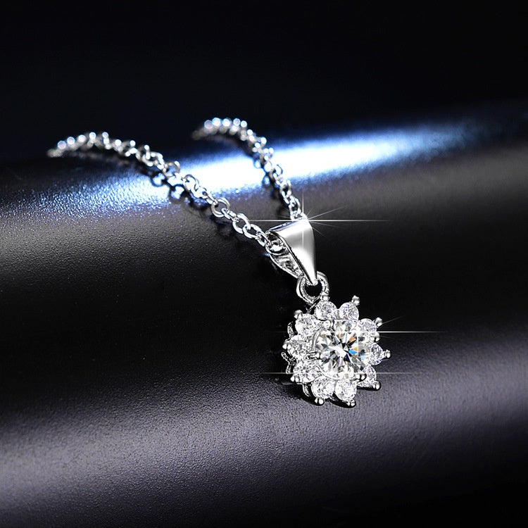 Round Cut Moissanite Classic Necklace — 0.5ct, D-color, VVS1, 925 Sterling Silver