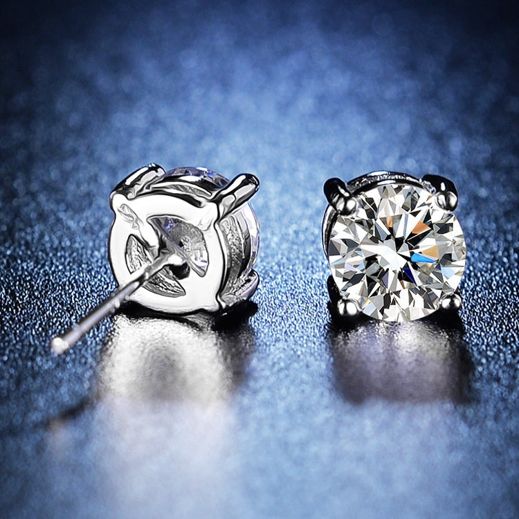 Round Cut Moissanite Heart Ring — 0.5ct, D-color, VVS1, 925 Sterling Silver