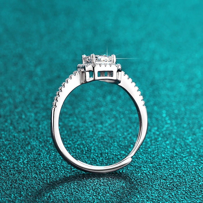 Round Cut Moissanite Square Ring — 0.5ct, D-color, VVS1, 18K Gold Vermeil
