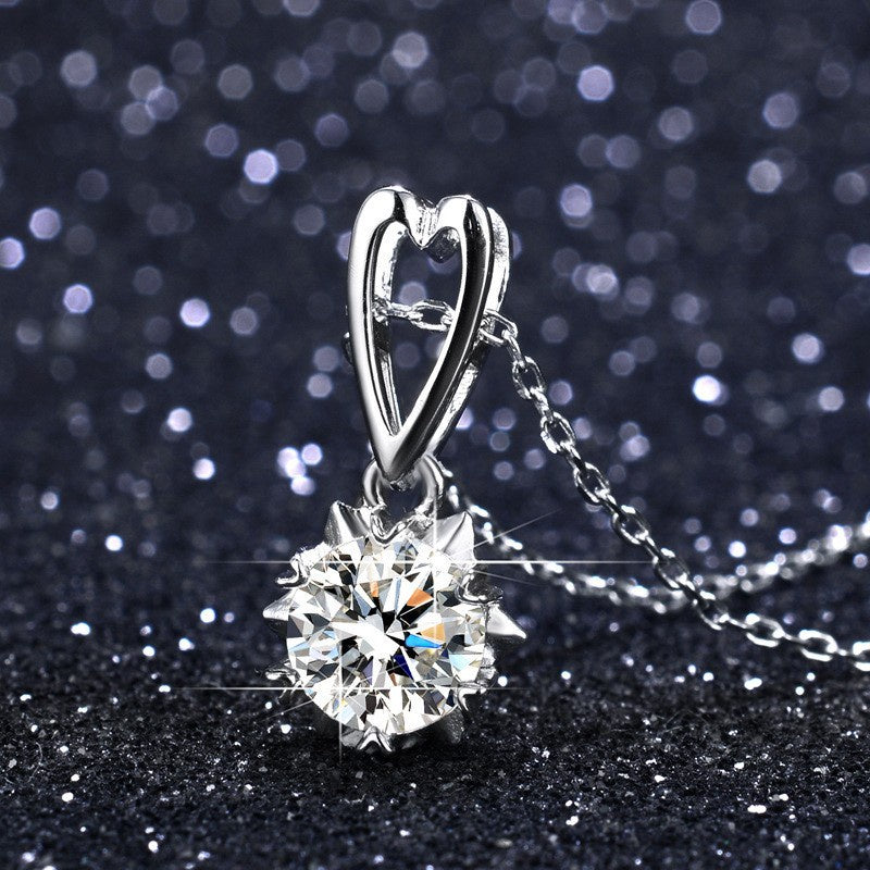 Round Cut Moissanite Classic Necklace — 0.5ct, D-color, VVS1, 925 Sterling Silver