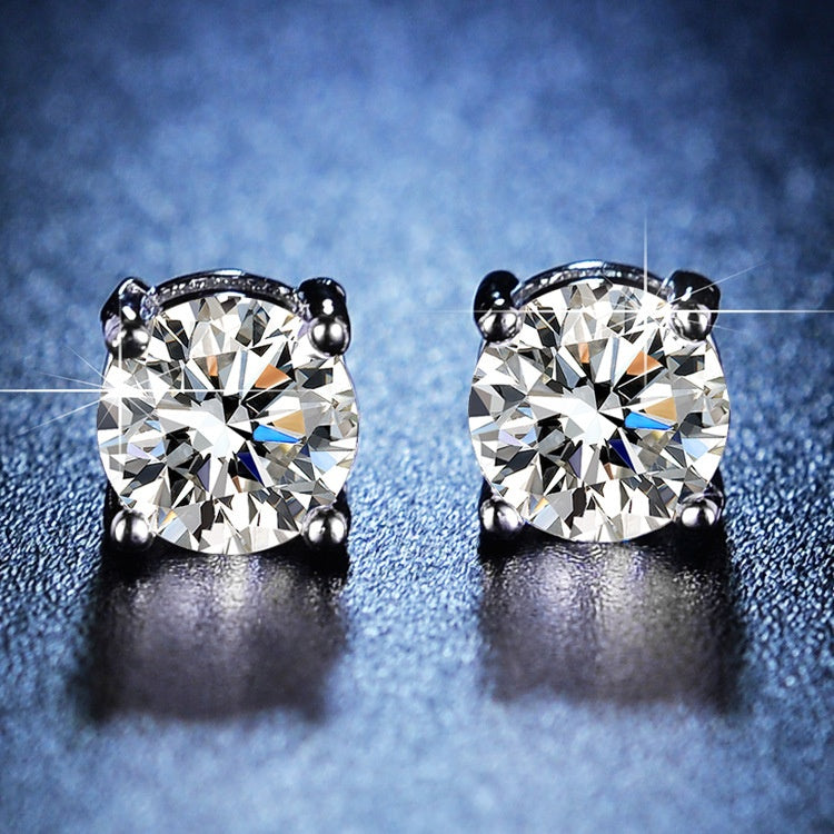 Round Cut Moissanite Heart Ring — 0.5ct, D-color, VVS1, 925 Sterling Silver