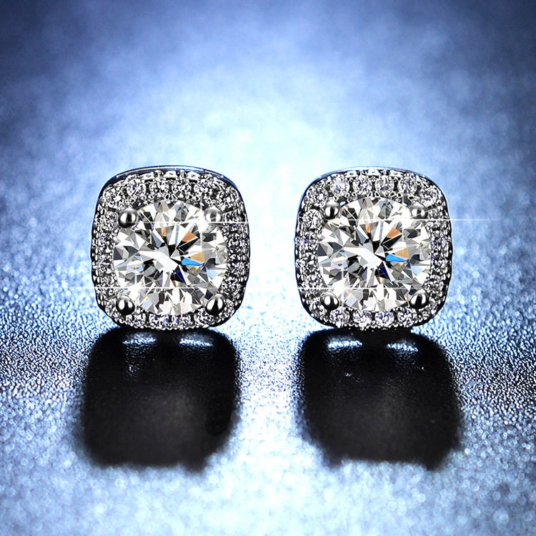 Round Cut Moissanite Square Ring — 0.5ct, D-color, VVS1, 925 Sterling Silver