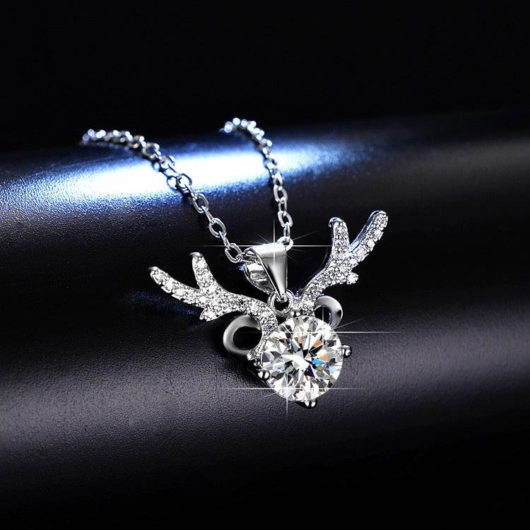 Round Cut Moissanite Classic Necklace — 0.5ct, D-color, VVS1, 925 Sterling Silver