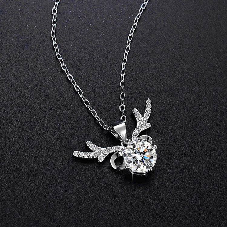Round Cut Moissanite Classic Necklace — 0.5ct, D-color, VVS1, 925 Sterling Silver