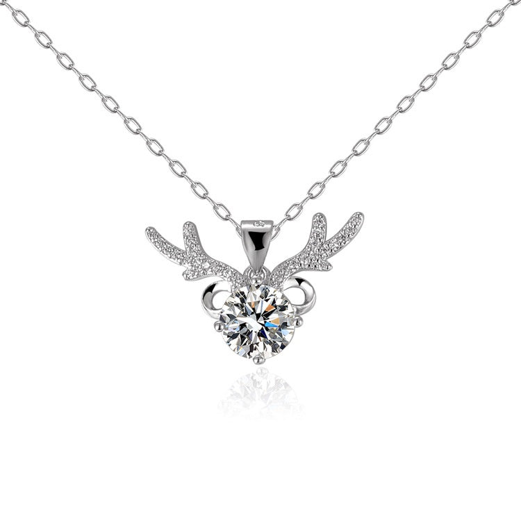 Round Cut Moissanite Classic Necklace — 0.5ct, D-color, VVS1, 925 Sterling Silver
