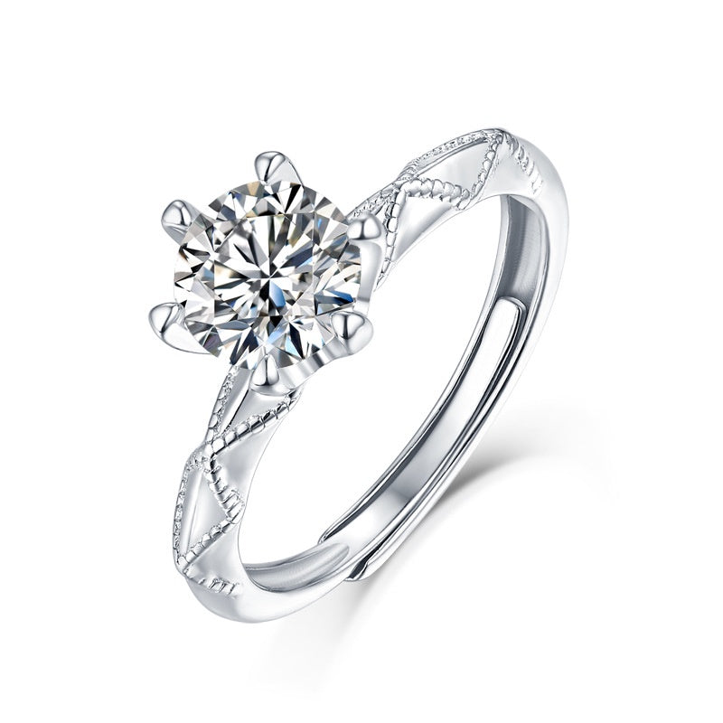 Round Cut Moissanite Heart Ring — 0.5ct, D-color, VVS1, 18K Gold Vermeil